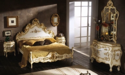 Комплект мебели в спальню Vaccari Giovanni Bella Italia (кровать, тумба прикроватная 2 штуки. комод низкий)