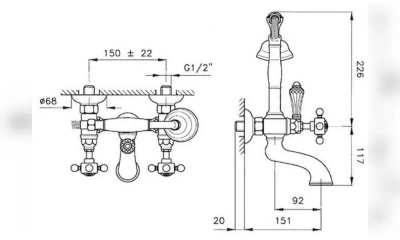 Смеситель Для Ванны Nicolazzi Half Dome 1401Cr70