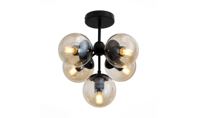 SL549.402.05 Люстра потолочная ST-Luce Черный/Дымчатый E27 5*60W