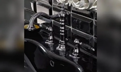 Sbordoni Livia Смеситель Для Раковины На 3 Отверстия, Цвет Глянцевая Черный Никель/Черный