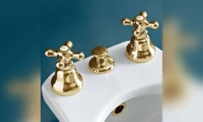 Sbordoni Etruria Смеситель Для Биде На 3 Отверстия, Цвет Глянцевая Латунь