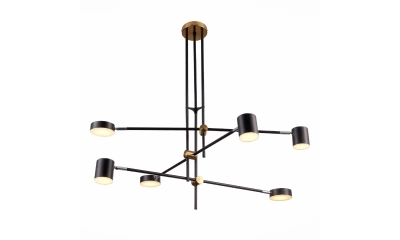 SL1604.432.06 Светильник потолочный ST-Luce Черный, Латунь/Черный LED 6*5W 3000K