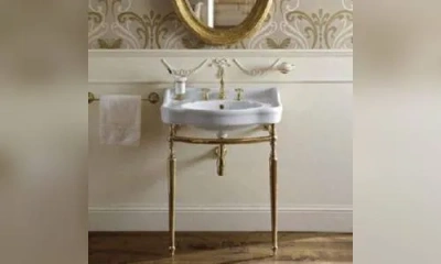 Sbordoni Palladio Раковина На Металлической Структуре 64,5Х52Хh76 См, Цвет Белый/Глянцевая Латунь