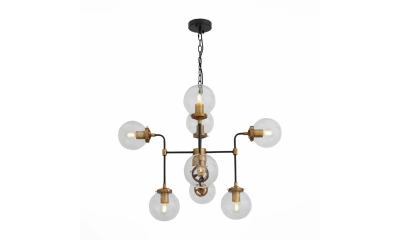 SL234.403.08 Люстра подвесная ST-Luce Черный, Золото/Прозрачный E27 8*40W