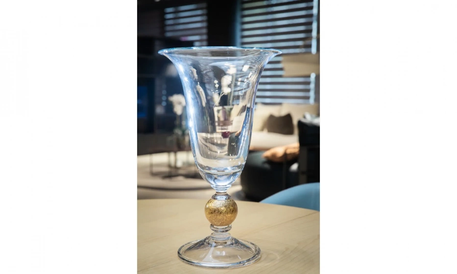 Ваза VETRERIE DI EMPOLI Capricio Gold - фото 1