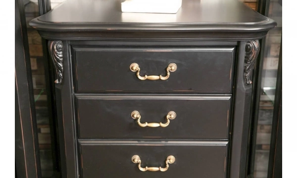 Nocturne Комод Высокий 6 Ящиков Черный Со Старением 61/47/108