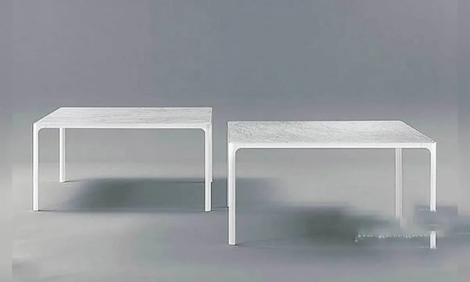 Стол Обеденный На Алюминиевом Или Титановом Каркасе Со Стеклянным Мраморным Топом Flat, Rimadesio - фото 1