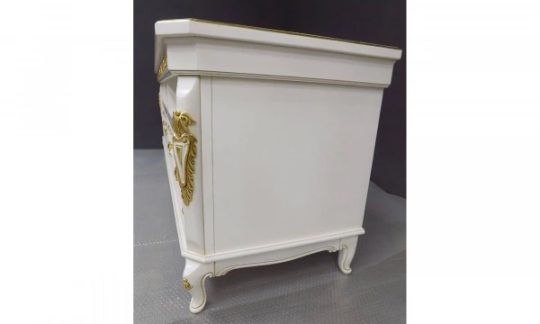 Vaccari Cav.Giovanni Гостиная: Витрина -2Шт, Тумба Тв, Ж. Столик Bianco Antico/Oro