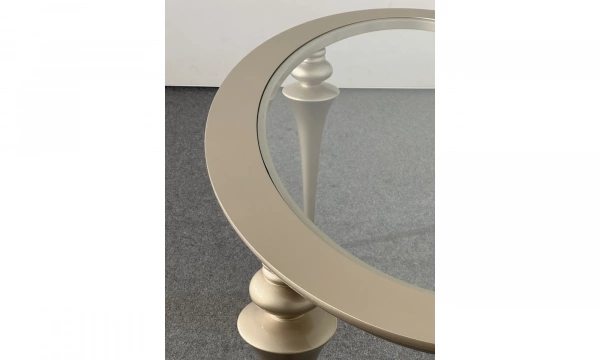 EMOTION стол со стеклом, ножки тип Е шампань 285-L глянец 180x100x78