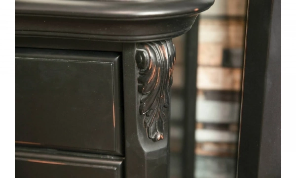 Nocturne Комод Высокий 6 Ящиков Черный Со Старением 61/47/108