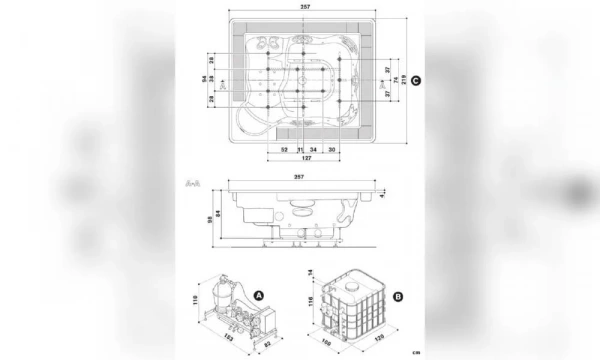 Мини-Бассейн Jacuzzi Virginia 257Х219 9445-01752 № 52 Белый