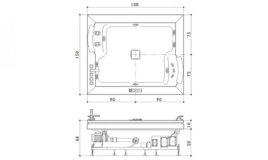 Акриловая Ванна Jacuzzi Aura Plus 180X150 9F43-337A - фото 2