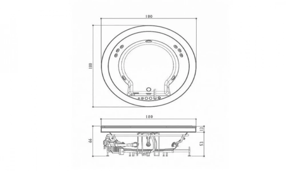 Акриловая Ванна Jacuzzi Top Aqs 180X180 9Q43-572A - фото 2