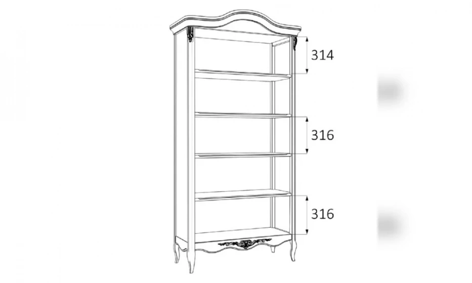 Шкаф Kreind Romantic Книжный R137-K02-A - фото 1