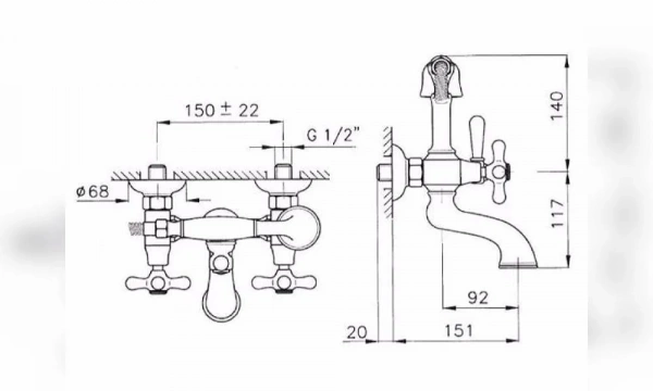 Смеситель Для Ванны Nicolazzi Nuova Brenta 2501Gb Золотистая Латунь