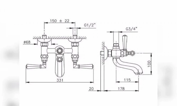 Смеситель Для Ванны Nicolazzi Teide Metal 1900Cr05