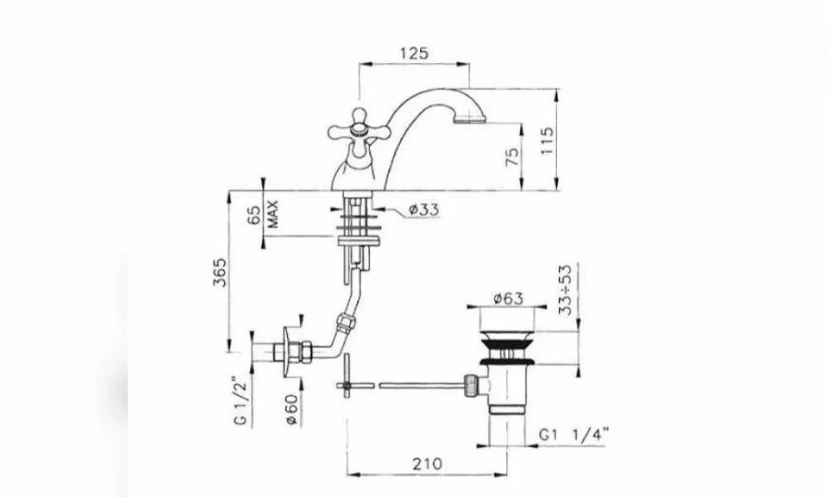Смеситель Для Раковины Nicolazzi Nuova Brenta 2532Gb Золотистая Латунь - фото 2