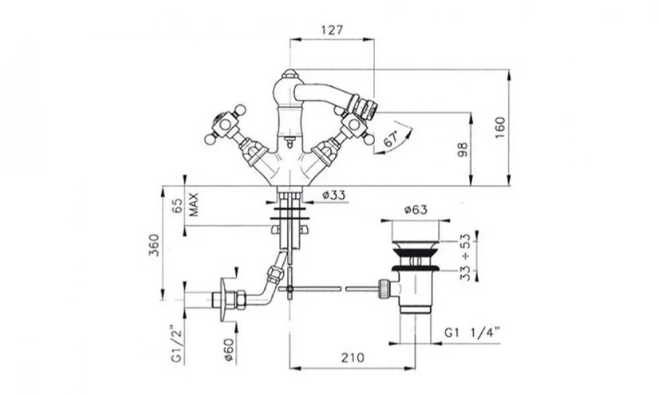 Смеситель Для Биде Nicolazzi Half Dome 1434Cr70 - фото 2