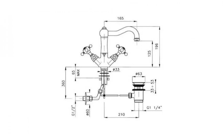 Смеситель Для Раковины Nicolazzi Half Dome 1432Gb70 - фото 2