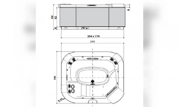 Мини-Бассейн Jacuzzi Delos Pro 215Х190 9444-81165 Platinum