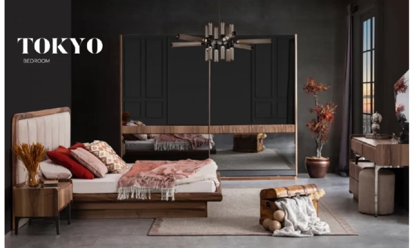 Комплект Мебели В Спальню (Кровать, Тумба Прикроватная 2 Шт, Туалетный Столик,  Зеркало, Шкаф-Купе) Orix